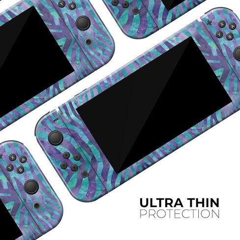Design Skinz - متوافق مع Nintendo DSi XL - غطاء حماية من الفينيل مقاوم للخدش وقابل للإزالة - نمط الحمار الوحشي باللونين الأزرق والأرجواني in Saudi Arabia
