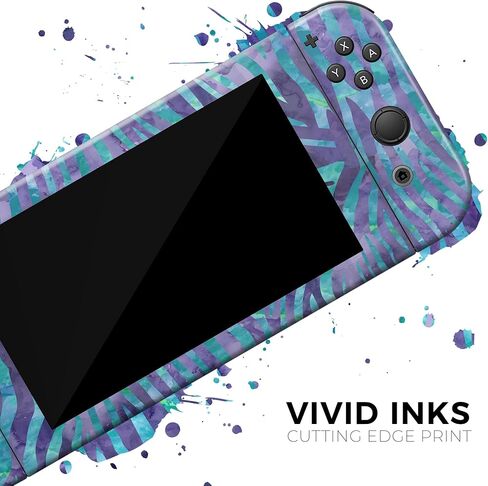 Design Skinz - متوافق مع Nintendo DSi XL - غطاء حماية من الفينيل مقاوم للخدش وقابل للإزالة - نمط الحمار الوحشي باللونين الأزرق والأرجواني in Saudi Arabia
