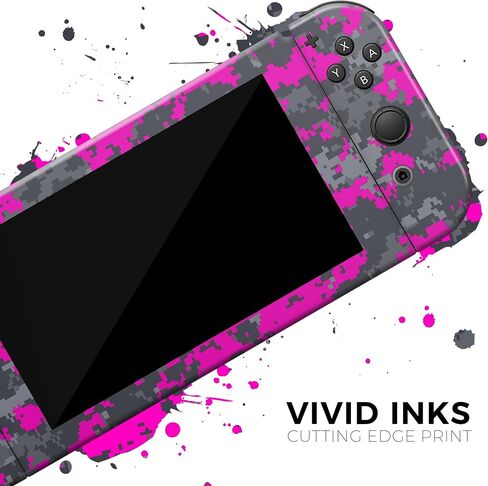 Design Skinz - متوافق مع Nintendo DSi XL - غطاء حماية من الفينيل قابل للإزالة ومقاوم للخدش - وردي ساطع ورمادي مموه رقمي in Saudi Arabia