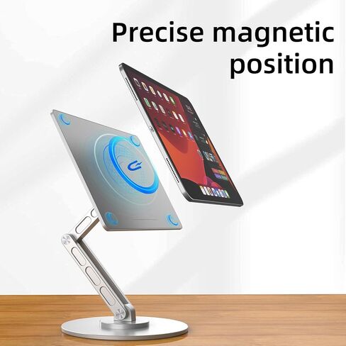 Magnetic Tablet Stand Only for iPad Pro 13 inch M4 (2024), 360° Rotating Adjustable Foldable iPad Stand, Grey in Saudi Arabia