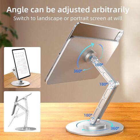 Magnetic Tablet Stand Only for iPad Pro 13 inch M4 (2024), 360° Rotating Adjustable Foldable iPad Stand, Grey in Saudi Arabia