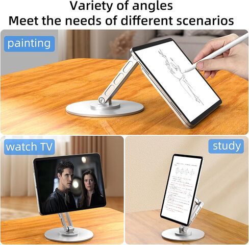 Magnetic Tablet Stand Only for iPad Pro 13 inch M4 (2024), 360° Rotating Adjustable Foldable iPad Stand, Grey in Saudi Arabia