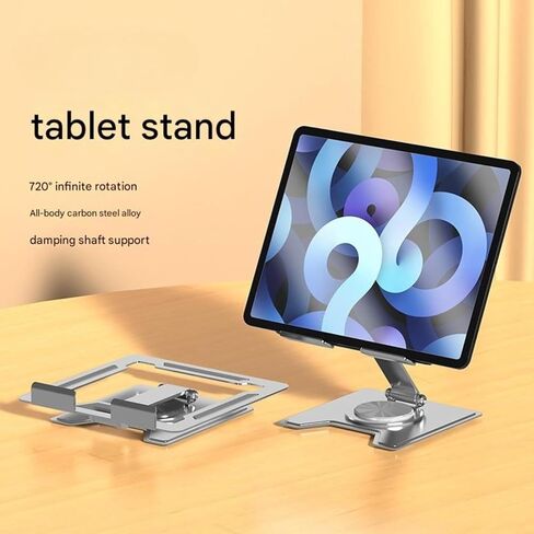 حامل تابلت، حامل iPad معدني قابل للتعديل بالكامل، ملحقات تابلت محمولة للمكتب والمنزل، متوافق مع iPad Pro/Air/Mini، علامات التبويب، أسود in Saudi Arabia