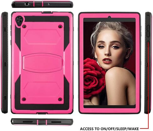 Mignova for Alcatel Joy Tab 2 8 inch 2020 Case Model 9032Z Come with HD Tempered Glass Screen Protector for TCL Tab Model 9048S Tablet Case Built in Stand Shockproof Hard Back Shell Case (Pink+1 Pcs) in Saudi Arabia