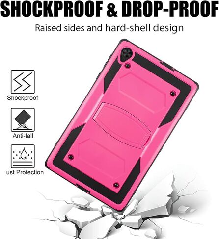 Mignova for Alcatel Joy Tab 2 8 inch 2020 Case Model 9032Z Come with HD Tempered Glass Screen Protector for TCL Tab Model 9048S Tablet Case Built in Stand Shockproof Hard Back Shell Case (Pink+1 Pcs) in Saudi Arabia