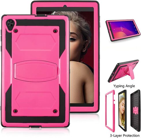 Mignova for Alcatel Joy Tab 2 8 inch 2020 Case Model 9032Z Come with HD Tempered Glass Screen Protector for TCL Tab Model 9048S Tablet Case Built in Stand Shockproof Hard Back Shell Case (Pink+1 Pcs) in Saudi Arabia