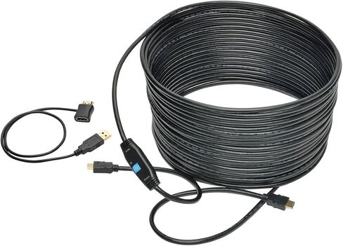 Tripp Lite Active High-Speed HDMI Cable with Built-In Signal Booster, 1920 x 1080 (1080p) @ 60 Hz (M/M), Black, 100 ft. (P568-100-ACT) in Saudi Arabia