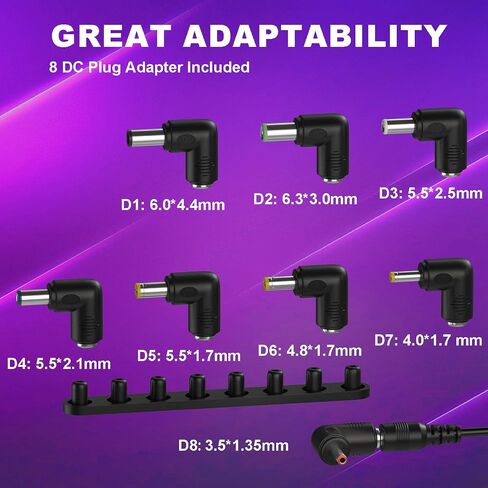 DROK USB to 12v Adapter - 5v to 12v Step Up Converter, 1.1m/3.6FT USB to DC Power Cable Boost Converter with 8 DC Plug Adapter in Saudi Arabia