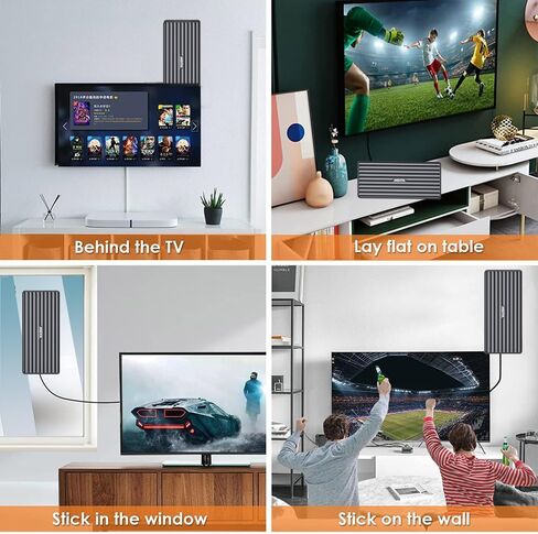 TV Antenna for Smart, 2025 HD Indoor/Outdoor Antennas Support 4K 1080P, 360°&Long Range Reception with Amplifier for Local Channels - Black with 32FT Cable in Saudi Arabia