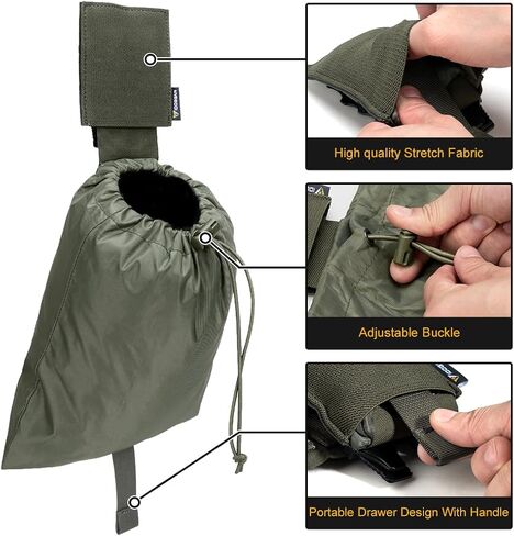 IDOGEAR SPORTS MOLLE حقيبة تفريغ قابلة للطي، حقيبة أدوات مساعدة، حقيبة خصر للمجلة سريعة التحرير، تخزين مدمج لكرة الطلاء Airsoft في الهواء الطلق in Kuwait