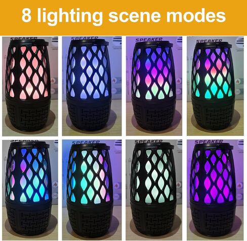مكبر صوت بلوتوث مطور، مكبر صوت BT 5.3 خارجي مع مصابيح LED لهب RGB هدية للرجال، مزامنة متعددة تصل إلى 100 مكبر صوت، أدوات صوت ستيريو عالية الدقة للاقتران التلقائي، مقاومة للماء IPX6 لشرفة الفناء (عبوتان) in Saudi Arabia