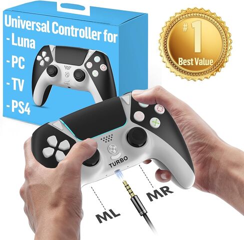 ZEULKEX 2 حزمة من وحدات التحكم في الألعاب لجهاز PlayStation 4، لوحات ألعاب متوافقة مع الكمبيوتر الشخصي، أزرق وفيروزي، تصميم مريح in Saudi Arabia