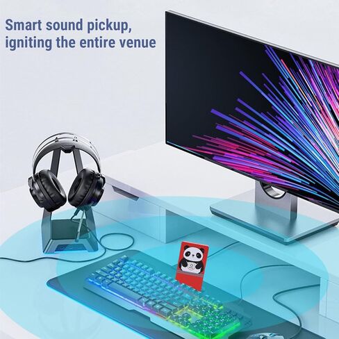 ميكروفون Yunir USB، ميكروفون كمبيوتر متعدد الاتجاهات بخاصية إلغاء الضوضاء 360 درجة لبث الكمبيوتر والتسجيل والألعاب ومكالمات الفيديو (أحمر صيني) in Kuwait