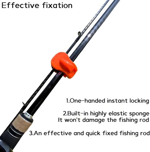 2Pcs Quick-Attach Fishing Rod Clip Tool-Free 1-Hand Holder for Freshwater Rods Storage Racks Secure Grip Tackle Organizer in Saudi Arabia