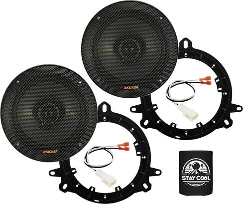 مكبرات صوت KICKER مقاس 6.5 بوصة لمجموعة ترقية Toyota Tundra 2014-2018 - زوج من سلسلة KS مع محولات وحزام، مكبر صوت محوري 6 1/2 للباب الخلفي للسيارة KSC650، 51KSC6504 in Saudi Arabia