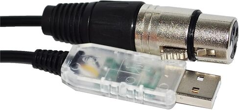 USB RS485 إلى XLR 3P مقبس أنثى DMX512 وحدة تحكم كابل KABLE (1.8 متر، اللون G) in Kuwait