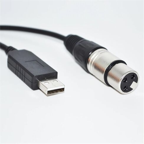 USB RS485 إلى XLR 3P مقبس أنثى DMX512 وحدة تحكم كابل KABLE (1.8 متر، اللون G) in Kuwait