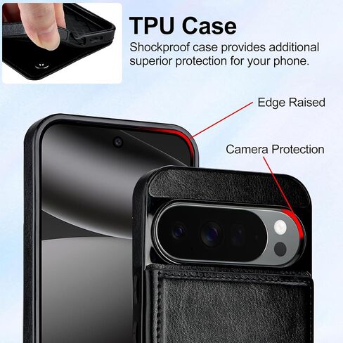 HianDier for Google Pixel 10 Case/Google Pixel 10 Pro Case Wallet with Card Holder Women Men PU Leather Phone Case Magnetic Clasp Shockproof Protective Cover for Pixel Pro 10/10-Black in Saudi Arabia