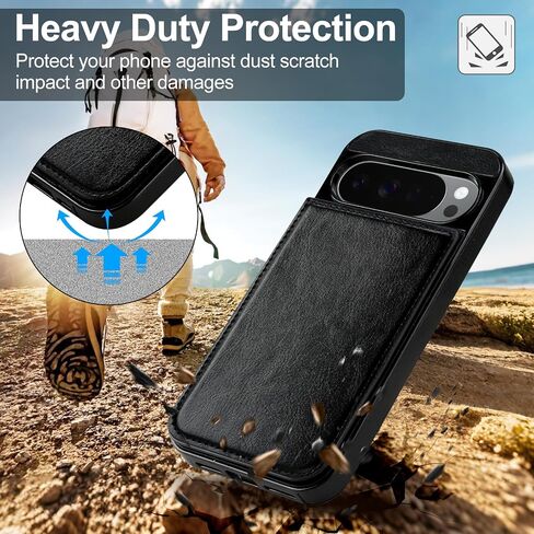 HianDier for Google Pixel 10 Case/Google Pixel 10 Pro Case Wallet with Card Holder Women Men PU Leather Phone Case Magnetic Clasp Shockproof Protective Cover for Pixel Pro 10/10-Black in Saudi Arabia