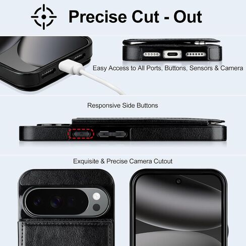 HianDier for Google Pixel 10 Case/Google Pixel 10 Pro Case Wallet with Card Holder Women Men PU Leather Phone Case Magnetic Clasp Shockproof Protective Cover for Pixel Pro 10/10-Black in Saudi Arabia