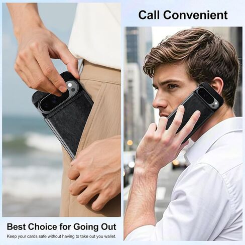 HianDier for Google Pixel 10 Case/Google Pixel 10 Pro Case Wallet with Card Holder Women Men PU Leather Phone Case Magnetic Clasp Shockproof Protective Cover for Pixel Pro 10/10-Black in Saudi Arabia
