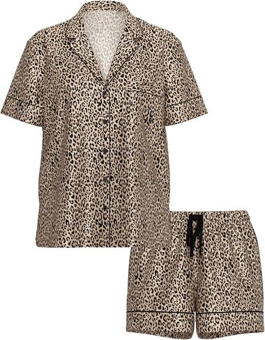 Victoria's Secret Satin Short Pajama Set, Silk Pajamas, PJ Set for Women, 2 Piece Lounge Set Silk PJs, Women's Sleepwear, Pink Iconic Stripe (S) in Saudi Arabia