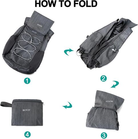 BOVIP 20L Hiking Backpack Lightweight Packable Hiking Daypack Small Travel Outdoor Foldable Shoulder Bag Gray in Saudi Arabia