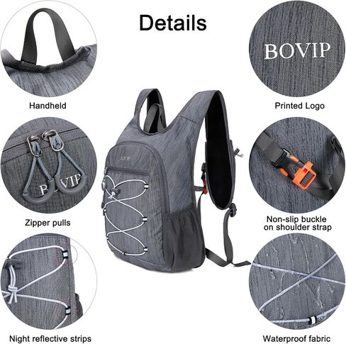 BOVIP 20L Hiking Backpack Lightweight Packable Hiking Daypack Small Travel Outdoor Foldable Shoulder Bag Gray in Saudi Arabia