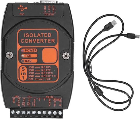 محول plplaaoo USB إلى RS485 محول عزل من الدرجة الصناعية 5 في 1 متعدد الوظائف للاستخدام الصناعي التجاري ABS غلاف مثبطات اللهب سلسلة DCM2610A ((معدل اتصال 3 ميجابايت)) in Kuwait