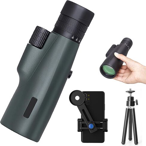10X30 Monocular Telescope for Adult High Powered with Smartphone Adapter & Tripod, Waterproof HD Monocular with BAK4 Prism FMC Lens, for Camping Travel Hiking Bird Watching in Saudi Arabia