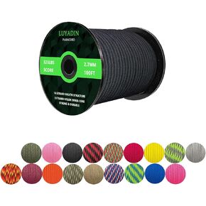 Paracord 325lb Diameter 2.7mm - 5 Strand Parachute Spool Cord - 100ft 200ft,Paracord for Camping,Hiking,Fishing,Outdoor and DIY