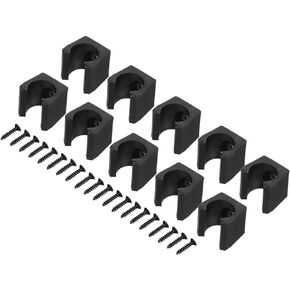M METERXITY 10 Pack Billiards Cue Locating Clip Holder - Plastic Lightweight Pool Stick Clips, Wear-Resistant, Apply to Fishing Rod Pool Cue (14mm Dia, Black)