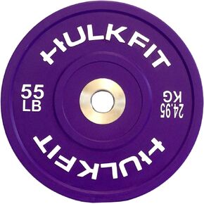 HulkFit 2-inch Sport Series Olympic Style Rubber Bumper Weight Plate for Barbell and Plate Only Weightlifting Strength Training with Shock Absorbing Low Bounce Technology - Black & Multicolor