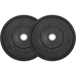 HulkFit 2-inch Sport Series Olympic Style Rubber Bumper Weight Plate for Barbell and Plate Only Weightlifting Strength Training with Shock Absorbing Low Bounce Technology - Black & Multicolor