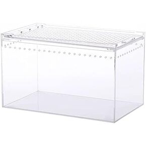 NANEEZOO Magnetic Acrylic Enclosure, 10x6x6 Inch Tall Long Case Reptile Habitat Terrarium cage for Terrestrial Arboreal Tarantula Scorpion Sling Isopods Lizards Invertebrates Insect Mantis