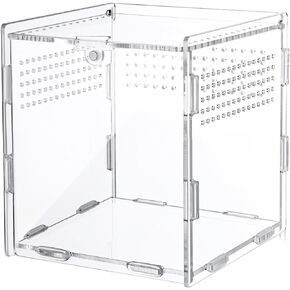 Suzile Jumping Spider Terrarium Tarantula Enclosure Reptile Enclosure Spider Enclosure Spider Terrarium Hermit Crab Tank Micro Habitat Terrarium Reptile Tank Hermit Crab Cage(4.7 x 4.7 x 7.9'')