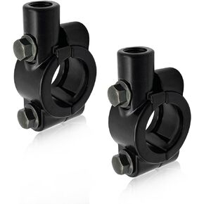 Sylvil 2 PCS Motorcycle Handlebar Mirror Mount Holder, Aluminum 7/8" Mirror Thread Mount Clamp, Handlebar Rearview Mirror Adapter for ATV Scooter, Universal Motorcycle Accessories (10mm Black)