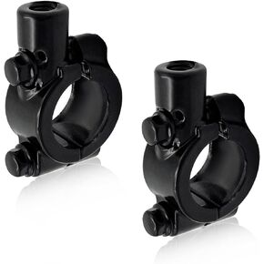 Sylvil 2 PCS Motorcycle Handlebar Mirror Mount Holder, Aluminum 7/8" Mirror Thread Mount Clamp, Handlebar Rearview Mirror Adapter for ATV Scooter, Universal Motorcycle Accessories (10mm Black)
