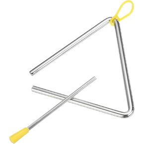 PATIKIL 9" Musical Steel Triangle Percussion, 1 Pcs Hand Percussion with Stick, Noise Makers for Drum Set, Concerts, Bands, Family Gatherings, Competitive Sports