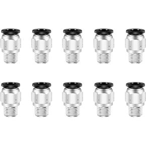 1/4 Push to Connect Fittings, CEKER 1/4 Inch Od Tubing to 1/4" NPT Male Thread Air Fittings Pneumatic tube Fitting Air Line Fittings Quick Connect Fittings for Air Ride Air Horn Air Compressor 10Pack