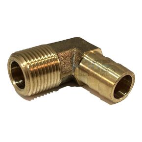 EDGE INDUSTRIAL 1/2" Hose ID to 3/8" Male NPT MNPT 90 Degree Brass Elbow Fitting Fuel / AIR / Water / Oil / Gas / WOG (Qty 01)