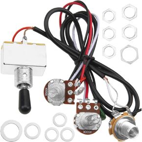 Yootones Electric Guitar Wiring Harness Prewired 3Way 1 Volume 1 Tone 3 Way Switch 1V1T 500K Pots Compatible with Les Paul LP Electric Guitar