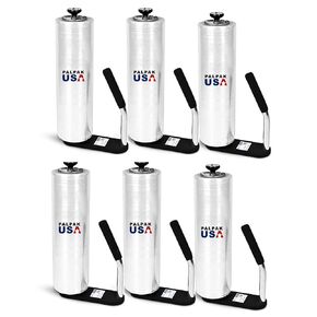 Made in USA! Industrial Strength Stretch Film Dispenser - Palpak100 Light Weight Pallet Wrapper – Tension Knob Adjustment Wrap Handle (6 Pack)