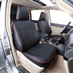EKR Custom Fit 4Runner Car Seat Covers for Select Toyota 4Runner 2011-2024 (Only for 5 Seats Version) - Full Set,Leather (Black)