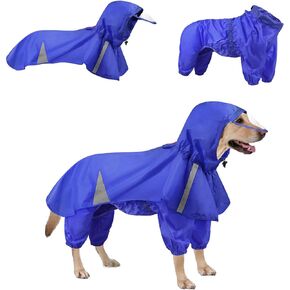 SEIS 2 Pcs Large Dog Raincoat Hooded Split Labrador Poncho and Hoodie Waterproof Pet Rain Wear Breathable Dogs Suit for Medium Large Dogs Golden Retriever German Shepherd (Blue, XL)