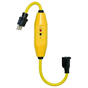 Tower Manufacturing 30438018 Auto-Reset 15 AMP Inline GFCI Single Connector Cord, 18 Inches, Yellow - [2 Pack]