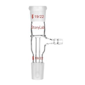 StonyLab Glass Vacuum Take Off Adapter, Straight, Short Stem with 24/40 Joints