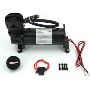 ZHSYMX 200PSI 1/4 NPT Heavy Duty Air Train Horn/Air Ride Suspension Compressor for Train/Truck/Car 12V SILVER