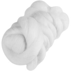 8Colors 55g Colored Needle Felting Wool Roving Spinning Sewing Trimming Handiwork Material (62-White)
