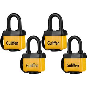 Weatherproof Laminated Padlock with Key,4 Pack Outdoor Pad Locks with Same Key for Gate, Shed, Trailer, Storage, Chain
